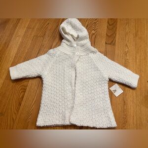 Baby white knit sweater jacket